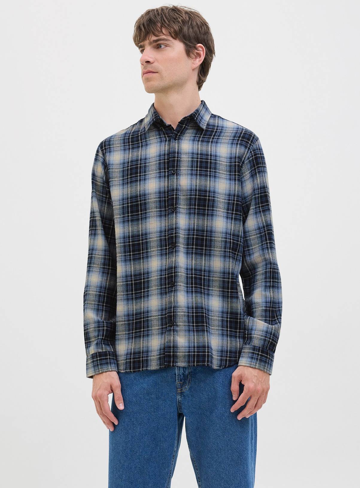 JJ REBEL Jett Shirt Long Sleeved Dark Blue XL - Image 1